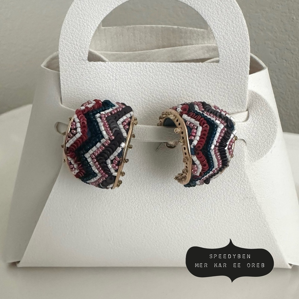 Mignonne Gavigan Beaded Aadya Huggie Hoop earrings